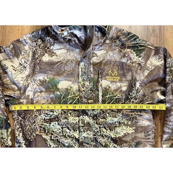 Real Tree Max 1 Microban Scent Control Men's M Camo Fleece 4 pocket Zip Jacket - Picture 4 of 11